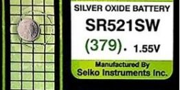 Seizaiken SR521SW Silver Oxide Watch Battery 379 (Pack of 2)